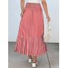 image:imageANRABESS Women Boho Floral Maxi Skirts High Waisted Tiered Skirt Flowy Beach Skirts with Pockets for Vacation amp Summer WearRed Floral