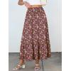image:imageANRABESS Women Boho Floral Maxi Skirts High Waisted Tiered Skirt Flowy Beach Skirts with Pockets for Vacation amp Summer WearWhite Red Floral