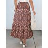 image:imageANRABESS Women Boho Floral Maxi Skirts High Waisted Tiered Skirt Flowy Beach Skirts with Pockets for Vacation amp Summer WearWhite Red Floral