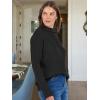image:imageANRABESS Women Casual Long Sleeve Mock Funnel Neck Knit Pullover Sweater Top 2025 Fall Fashion Outfits with Exposed Seam Black Medium