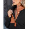 image:imageANRABESS Women Fuzzy Fleece Pullover Sherpa Sweatshirt Long Sleeve Button Down Warm Soft Color Block Jackets with PocketsBlack