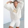 image:imageANRABESS Women Fuzzy Fleece Pullover Sherpa Sweatshirt Long Sleeve Button Down Warm Soft Color Block Jackets with PocketsCream White