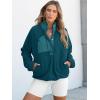 image:imageANRABESS Women Fuzzy Fleece Pullover Sherpa Sweatshirt Long Sleeve Button Down Warm Soft Color Block Jackets with PocketsCyan
