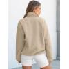 image:imageANRABESS Women Fuzzy Fleece Pullover Sherpa Sweatshirt Long Sleeve Button Down Warm Soft Color Block Jackets with PocketsLight Khaki