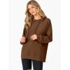image:imageANRABESS Women Hoodies Long Sleeve Loose Fit Fleece Hooded Sweatshirts Drawstring Pullover Top With Pockets 2025 Fall OutfitsCaramel