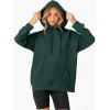 image:imageANRABESS Women Hoodies Long Sleeve Loose Fit Fleece Hooded Sweatshirts Drawstring Pullover Top With Pockets 2025 Fall OutfitsDeep Green