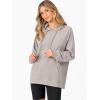 image:imageANRABESS Women Hoodies Long Sleeve Loose Fit Fleece Hooded Sweatshirts Drawstring Pullover Top With Pockets 2025 Fall OutfitsGrey Khaki