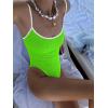 image:imageANRABESS Women One Piece Swimsuit Backless Full Coverage Ribbed Adjustable Strap Bathing Suit Beach Vacation Clothes SwimwearNeon Green