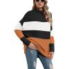 image:imageANRABESS Women Oversized Casual Loose Turtleneck Long Sleeve Slouchy Baggy Knit Tunic Sweaters Pullover 2025 Fall OutfitsStripe Orange