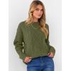 image:imageANRABESS Women Oversized Chunky Cable Knitted Vintage Sweater 2025 Fall Winter OutfitsArmy Green