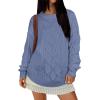 image:imageANRABESS Women Oversized Chunky Cable Knitted Vintage Sweater 2025 Fall Winter OutfitsBlue