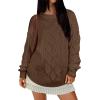 image:imageANRABESS Women Oversized Chunky Cable Knitted Vintage Sweater 2025 Fall Winter OutfitsBrown