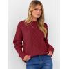 image:imageANRABESS Women Oversized Chunky Cable Knitted Vintage Sweater 2025 Fall Winter OutfitsDeep Red