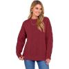 image:imageANRABESS Women Oversized Chunky Cable Knitted Vintage Sweater 2025 Fall Winter OutfitsDeep Red