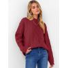 image:imageANRABESS Women Oversized Chunky Cable Knitted Vintage Sweater 2025 Fall Winter OutfitsDeep Red