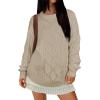 image:imageANRABESS Women Oversized Chunky Cable Knitted Vintage Sweater 2025 Fall Winter OutfitsKhaki