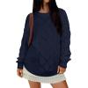 image:imageANRABESS Women Oversized Chunky Cable Knitted Vintage Sweater 2025 Fall Winter OutfitsNavy Blue