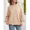 image:imageANRABESS Women Oversized Sweaters Batwing Long Sleeve 2026 Fall Outfits Crewneck Casual Knit Side Slit Fashion Pullover TopApricot