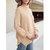 image:imageANRABESS Women Oversized Sweaters Batwing Long Sleeve 2026 Fall Outfits Crewneck Casual Knit Side Slit Fashion Pullover TopApricot
