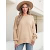 image:imageANRABESS Women Oversized Sweaters Batwing Long Sleeve 2026 Fall Outfits Crewneck Casual Knit Side Slit Fashion Pullover TopApricot