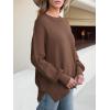 image:imageANRABESS Women Oversized Sweaters Batwing Long Sleeve 2026 Fall Outfits Crewneck Casual Knit Side Slit Fashion Pullover TopCoffee