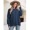 image:imageANRABESS Women Oversized Sweaters Batwing Long Sleeve 2026 Fall Outfits Crewneck Casual Knit Side Slit Fashion Pullover TopDeep Blue