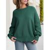 image:imageANRABESS Women Oversized Sweaters Batwing Long Sleeve 2026 Fall Outfits Crewneck Casual Knit Side Slit Fashion Pullover TopOpal Green