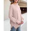 image:imageANRABESS Women Oversized Sweaters Batwing Long Sleeve 2026 Fall Outfits Crewneck Casual Knit Side Slit Fashion Pullover TopPink