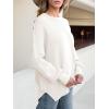image:imageANRABESS Women Oversized Sweaters Batwing Long Sleeve 2026 Fall Outfits Crewneck Casual Knit Side Slit Fashion Pullover TopWhite