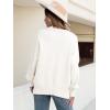 image:imageANRABESS Women Oversized Sweaters Batwing Long Sleeve 2026 Fall Outfits Crewneck Casual Knit Side Slit Fashion Pullover TopWhite