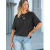 image:imageANRABESS Women Oversized T Shirts Short Sleeve Summer Casual Loose Top Basic Tee with PocketBlack