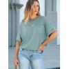 image:imageANRABESS Women Oversized T Shirts Short Sleeve Summer Casual Loose Top Basic Tee with PocketCadet Blue