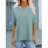image:imageANRABESS Women Oversized T Shirts Short Sleeve Summer Casual Loose Top Basic Tee with PocketCadet Blue
