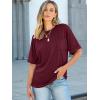 image:imageANRABESS Women Oversized T Shirts Short Sleeve Summer Casual Loose Top Basic Tee with PocketDeep Red