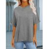 image:imageANRABESS Women Oversized T Shirts Short Sleeve Summer Casual Loose Top Basic Tee with PocketGray