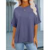 image:imageANRABESS Women Oversized T Shirts Short Sleeve Summer Casual Loose Top Basic Tee with PocketGray Blue