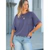 image:imageANRABESS Women Oversized T Shirts Short Sleeve Summer Casual Loose Top Basic Tee with PocketGray Blue