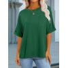image:imageANRABESS Women Oversized T Shirts Short Sleeve Summer Casual Loose Top Basic Tee with PocketGreen