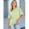 image:imageANRABESS Women Oversized T Shirts Short Sleeve Summer Casual Loose Top Basic Tee with PocketLight Green