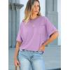 image:imageANRABESS Women Oversized T Shirts Short Sleeve Summer Casual Loose Top Basic Tee with PocketLight Purple