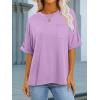 image:imageANRABESS Women Oversized T Shirts Short Sleeve Summer Casual Loose Top Basic Tee with PocketLight Purple