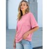 image:imageANRABESS Women Oversized T Shirts Short Sleeve Summer Casual Loose Top Basic Tee with PocketPink
