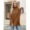 image:imageANRABESS Women Oversized Turtleneck Long Sleeve Fuzzy Knit Slit Side Chunky Warm Pullover Sweaters 2025Ochre