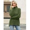 image:imageANRABESS Women Oversized Turtleneck Long Sleeve Fuzzy Knit Slit Side Chunky Warm Pullover Sweaters 2025Olive Green