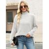 image:imageANRABESS Women Oversized Turtleneck Long Sleeve Fuzzy Knit Slit Side Chunky Warm Pullover Sweaters 2025White