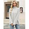 image:imageANRABESS Women Oversized Turtleneck Long Sleeve Fuzzy Knit Slit Side Chunky Warm Pullover Sweaters 2025White