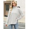 image:imageANRABESS Women Oversized Turtleneck Long Sleeve Fuzzy Knit Slit Side Chunky Warm Pullover Sweaters 2025White
