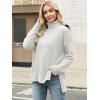 image:imageANRABESS Women Oversized Turtleneck Long Sleeve Fuzzy Knit Slit Side Chunky Warm Pullover Sweaters 2025White
