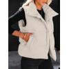 image:imageANRABESS Women Puffer Vest Sleeveless Zip Up Stand Collar Quilted Lightweight Jacket Winter Warm Puffer Padded Down OuterwearApricot