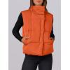 image:imageANRABESS Women Puffer Vest Sleeveless Zip Up Stand Collar Quilted Lightweight Jacket Winter Warm Puffer Padded Down OuterwearOrange